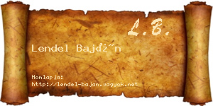 Lendel Baján névjegykártya